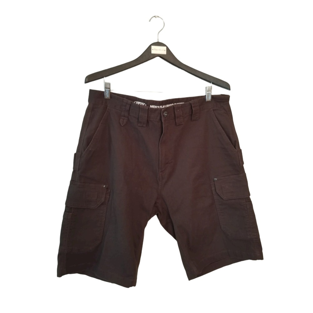 RW Rugged Wear Flex Cargo Men's Shorts Brown Size 36Wx22L Inseam 11 in